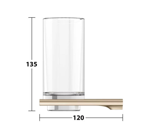 Держатель для стакана KEUCO EDITION 400 со стаканом шлифованная бронза 11550 039000