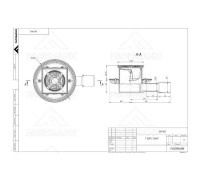 Трап для душа Fachmann 122х122 мм выпуск 40/50 мм сифон анти-фрост с фланцем 04.148
