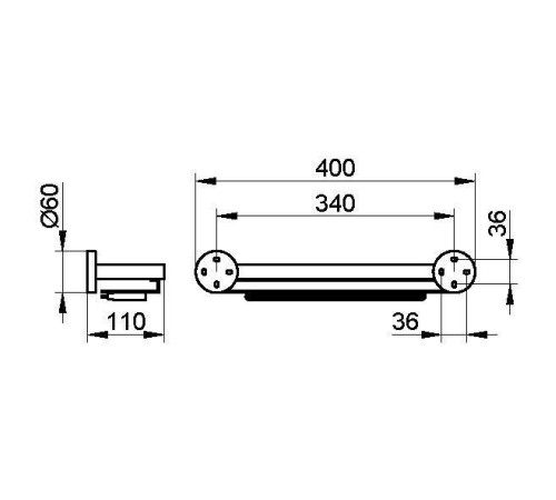 Полочка для душа Keuco Edition 90 со встроенным стеклоочистителем хром 19059 010000