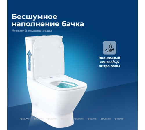 Чаша напольного унитаза Aquanet Fine-C Rimless с сиденьем Soft Close Slimseat FINE-C