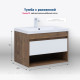 Тумба с раковиной Aquanet Тренд 75 дуб рустикальный/белый сатин 00345810