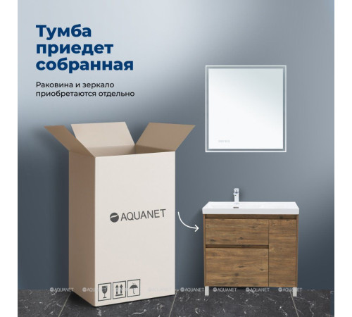 Тумба с раковиной Aquanet Nova Lite 2.0 90 L напольная дуб рустикальный 00365925