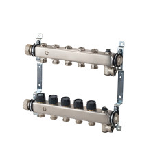 Распределительная гребенка Oventrop Multidis SHR на 2 контура 3/4 EK нержавеющая сталь с регулирующими вставками 140650052