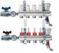 Коллекторный блок 1 1/4 на 3 выхода 3/4 с расходомерами и кранами Euros EU.ST6081361