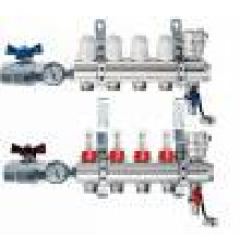 Коллекторный блок 1 1/4 на 3 выхода 3/4 с расходомерами и кранами Euros EU.ST6081361