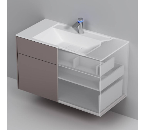 Тумба под раковину подвесная AM.PM Inspire V2.0 100 см 3 ящика серый матовый M50AFHX1003EGM