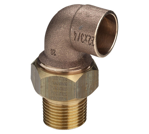 Угольник 90° Viega Sanpress переходный бронза 1/2 x 18 мм 110017