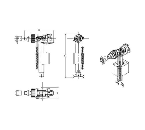 Заливной клапан универсальный TECE F 10 3/8 9820353