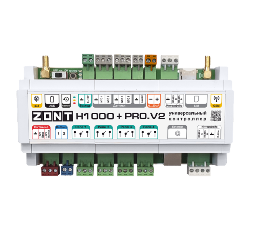 Универсальный контроллер ZONT H1000+ Pro.V2 4G LTE Wi-Fi Ethernet ML00006584