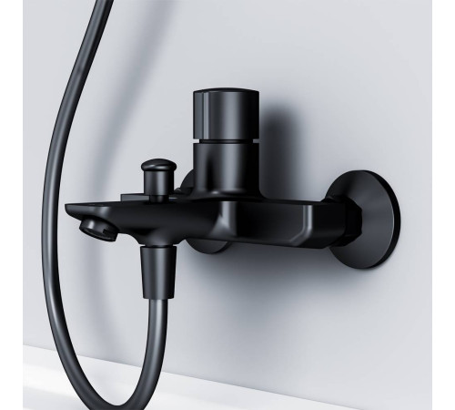 Смеситель для ванны и душа AM.PM X-Joy TouchReel нажимной черный матовый F85A10522