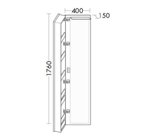 Шкаф-пенал Burgbad Sys30 40х15х176 см подвесной с зеркалом SPIJ040L461