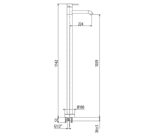 Смеситель для раковины Gattoni Circle Two напольный хром 9109/90C0