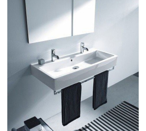 Раковина подвесная Duravit Vero 100х47 см 2 отверстия с переливом белая 0454100024