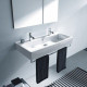 Раковина подвесная Duravit Vero 100х47 см 2 отверстия с переливом белая 0454100024