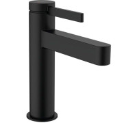 Смеситель для раковины hansgrohe Finoris 110 однорычажный с клапаном Push-Open матовый черный 76023670