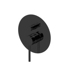 Смеситель встраиваемый Gattoni Circle Two на 2 выхода с внутренней частью черный матовый 9134/91NO