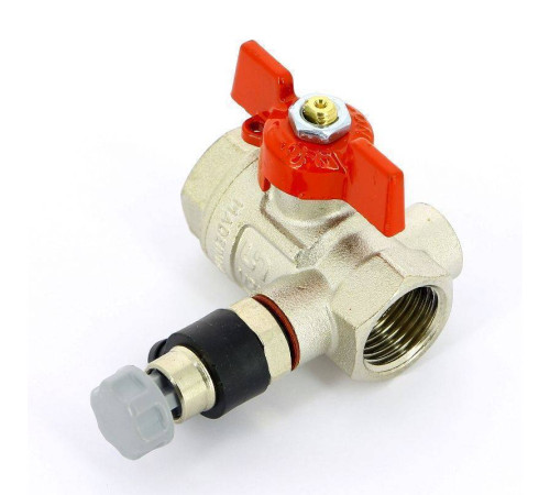Кран шаровой Uni-Fitt ВВ с дренажным вентилем и заглушкой бабочка 1/2 115T2000