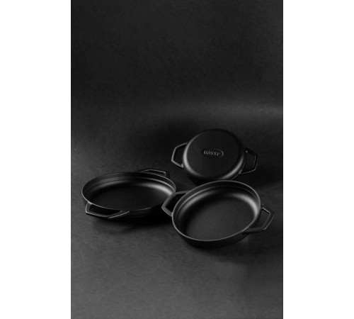 Сковорода с двумя ручками Hascevher KTV 22 см Black Mat A620022