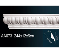 Карниз потолочный полиуретановый Perfect AA073 с рисунком 120x60x2440 мм AA073