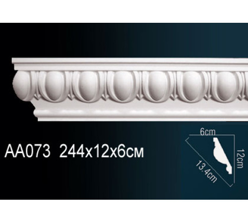 Карниз потолочный полиуретановый Perfect AA073 с рисунком 120x60x2440 мм AA073