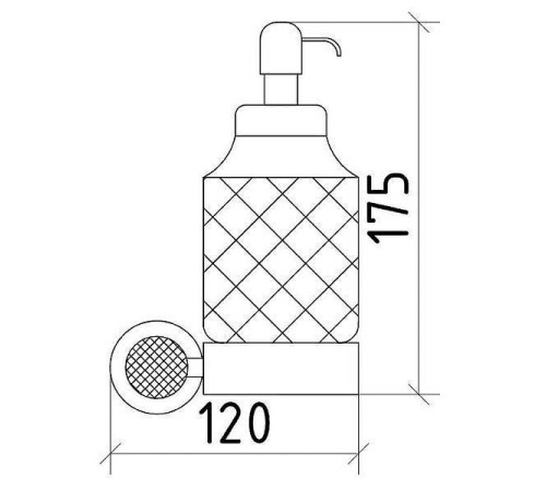 Дозатор для жидкого мыла Boheme Royal Cristal подвесной хром черный кристалл 10932-CR-B