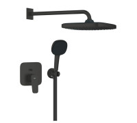 Душевой набор GROHE CUBEO с верхним душем Tempesta 250 и гарнитуром Tempesta Cube 110 3 режима матовый черный 1053362430