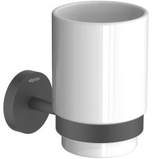 Стакан с держателем Aquatek БЕТТА матовый черный AQ4604MB