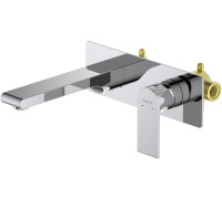 Смеситель для раковины Aquanet Лира настенный комплект со скрытой частью хром AQ1413CR