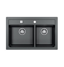 Мойка кухонная Alveus Atrox 50 Granital Carbon G91 с сифоном 1132002