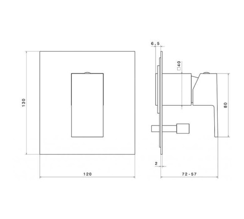 Смеситель для душа Kerama Marazzi Futura встраиваемый на 2 выхода черный матовый 66470EKM.01.093