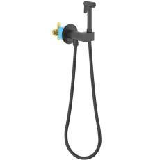 Комплект для гигиенического душа встроенный Aquatek Оберон с прогрессивным картриджем матовый черный AQ1024MB