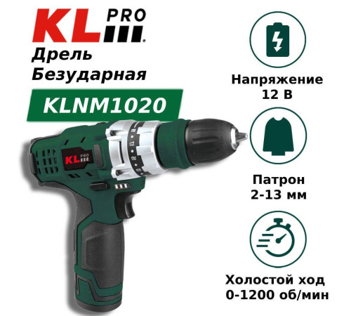 Аккумуляторная дрель-шуруповерт KLPRO KLNM 12 В 22 Нм KLNM