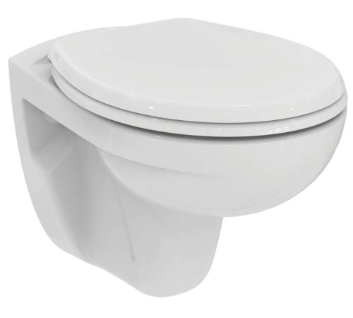 Унитаз подвесной безободковый Ideal Standard EUROVIT Rimless с сиденьем микролифт K881201