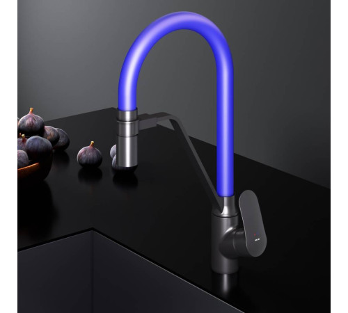 Смеситель для кухни AM.PM Like с каналом для питьевой воды и гибким синим изливом F8007827