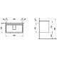 Тумба с раковиной Laufen Base 85х46 см подвесная 2 ящика белый матовый 4.0239.2.110.260.1 / 8.1396.5.000.104.1