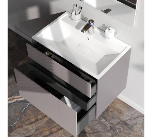 Тумба под раковину подвесная AM.PM Inspire V2.0 80 см 3 ящика серый матовый M50AFHX0803EGM