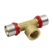 Тройник пресс латунный Tiemme 25x2.5-3/4 ВР-25x2.5 1650261