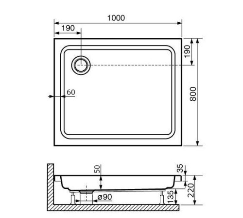 Душевой поддон RGW Style 800x1000 мм 16180280-11