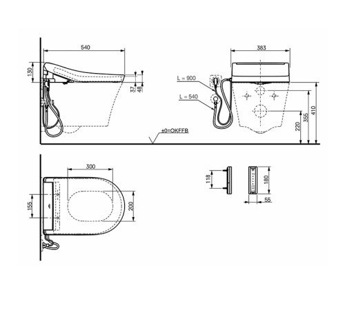 Крышка-биде TOTO WASHLET RG Lite с пультом ДУ белый TCF34120GEU