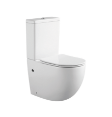 Унитаз напольный приставной безободковый Splendy Light 36.5x63x41 см с сиденьем белый SLT001