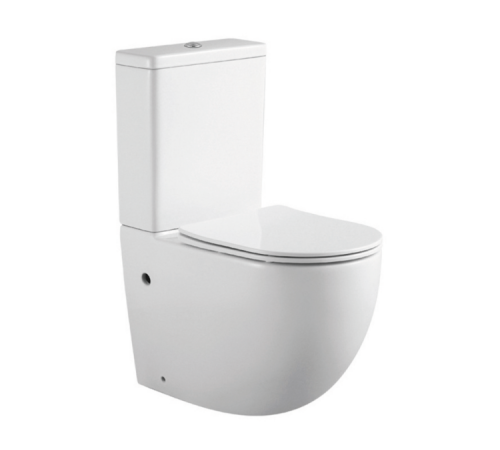 Унитаз напольный приставной безободковый Splendy Light 36.5x63x41 см с сиденьем белый SLT001