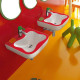 Раковина подвесная Laufen Florakids 45х41х14 см 1 отверстие бело-красная 8.1503.1.062.104.1