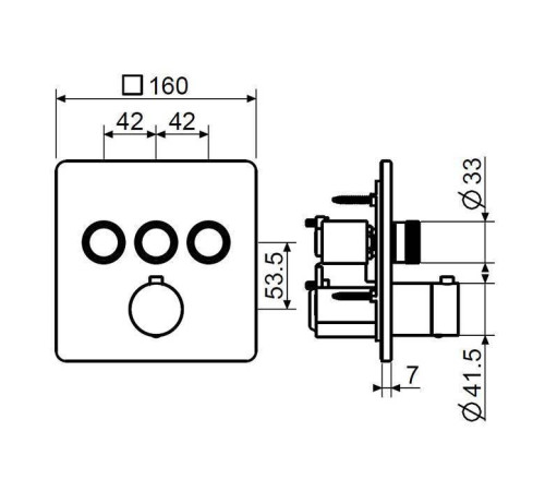 Смеситель для душа встраиваемый Plumberia Selection PSBOX на 3 выхода черный матовый PSB2903NO