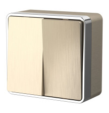 Выключатель двухклавишный Gallant шампань рифленый W5020010