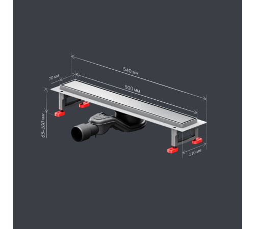 Трап для душа линейный AM.PM Masterflow Tile 50 см W01SC-U11-050-04SB