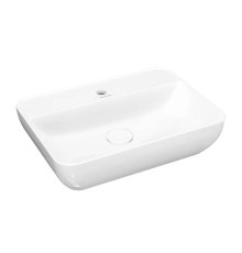 Раковина накладная Kerama Marazzi Plaza 55x40 см 1 отверстие белый глянцевый PLR.wb.55.1