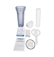 Корпус магистрального фильтра Посейдон 1Р 3/4 прозрачный для холодной воды ПОСЕЙДОН-1Р-3/4