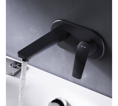 Смеситель для раковины встраиваемый AM.PM Gem матовый черный F90A72222