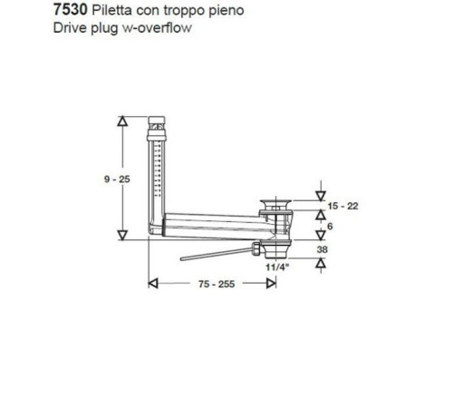 Выпуск с переливом Kerasan CLOU хром 753001