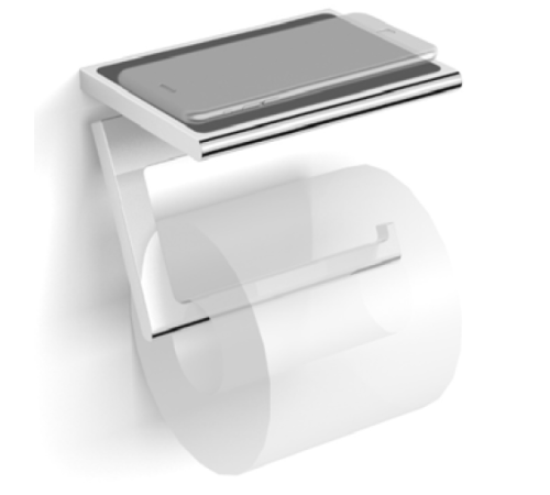 Бумагодержатель с полочкой Splendy Inspiration R хром IR4063SVCR